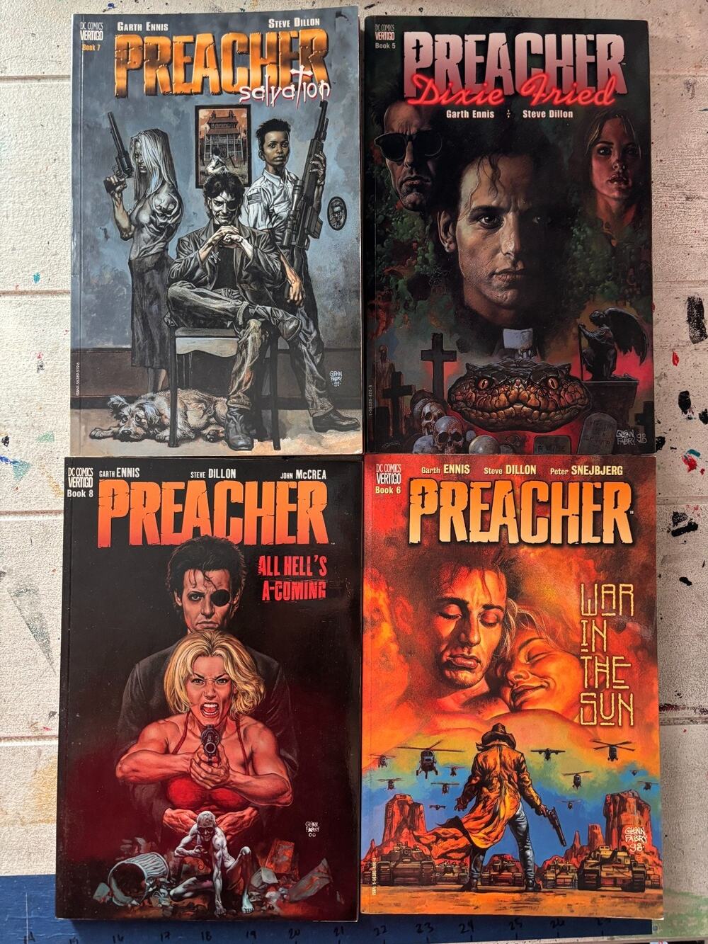 Preacher TPB Lot Books 5-8 Garth Ennis Steve Dillon DC Vertigo Graphic Novels